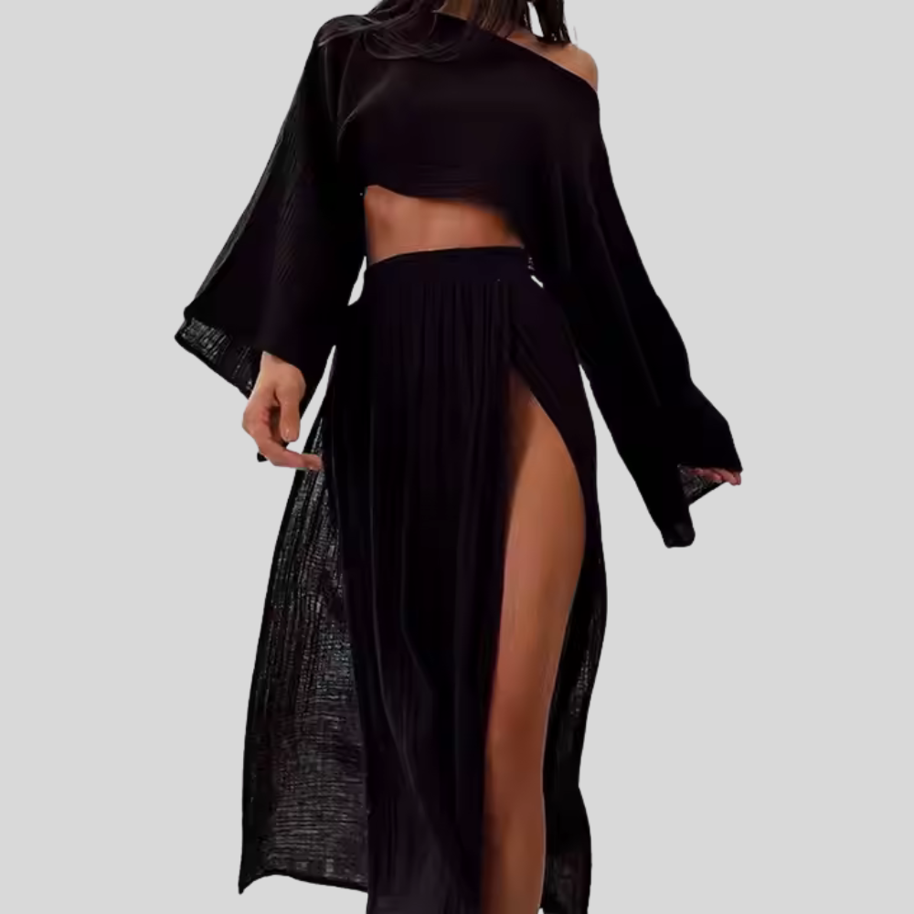Majken™ | Boho Chic Co-ord Set med Hög Slits