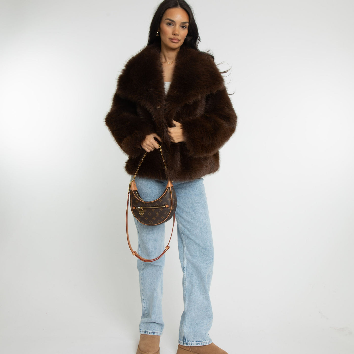 Lyxig fuskpälsjacka