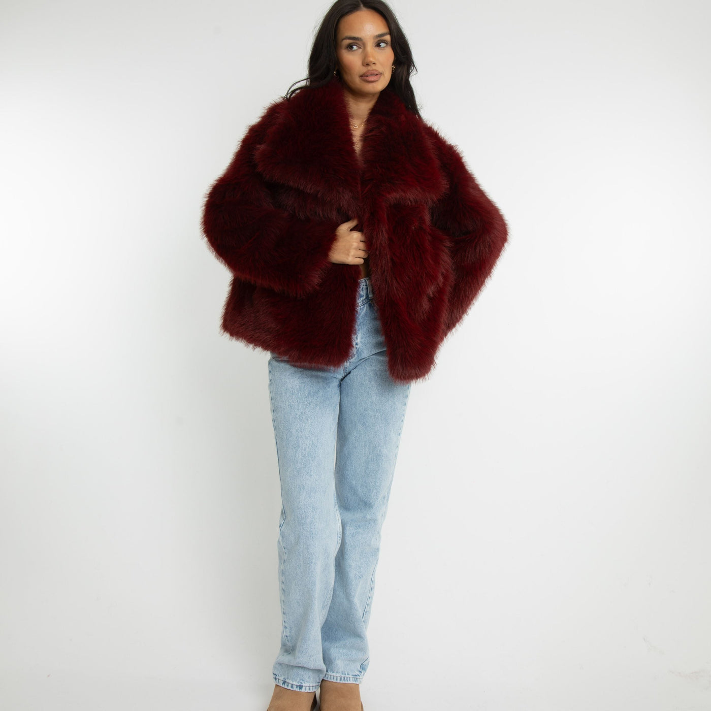 Lyxig fuskpälsjacka