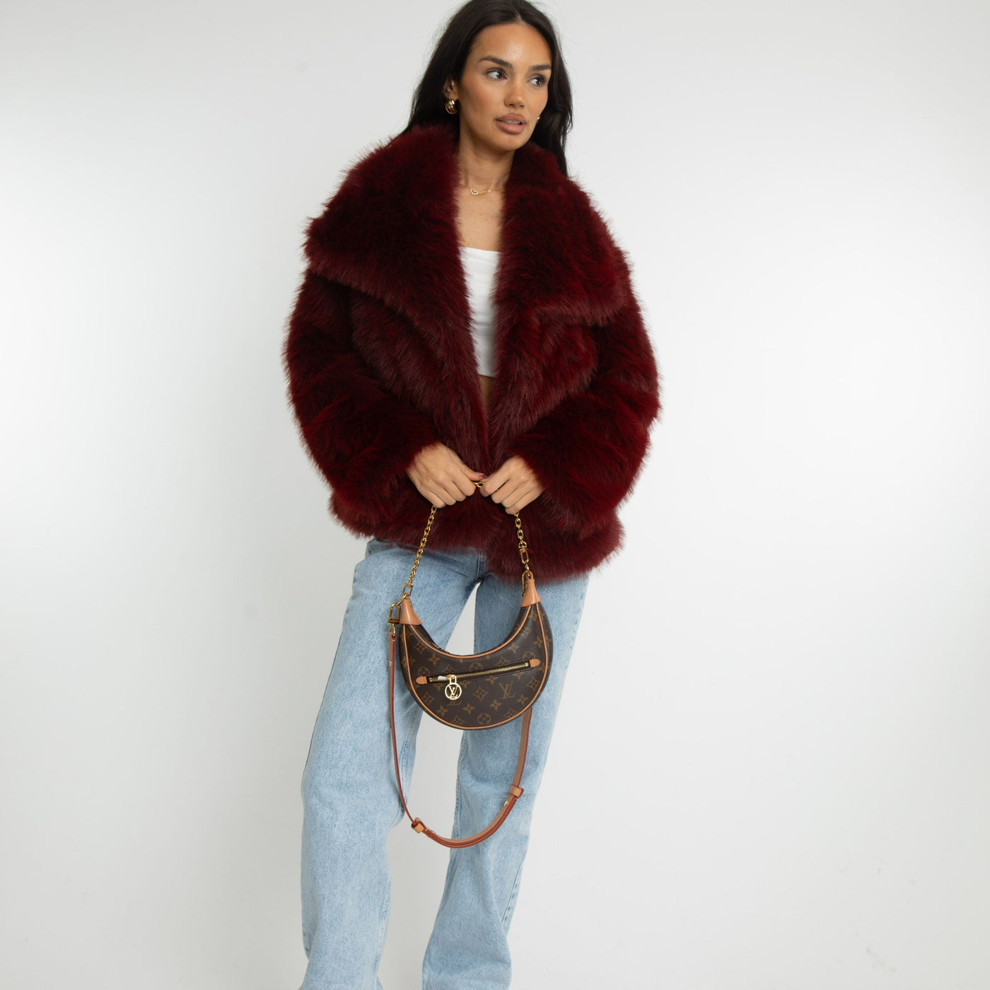 Lyxig fuskpälsjacka