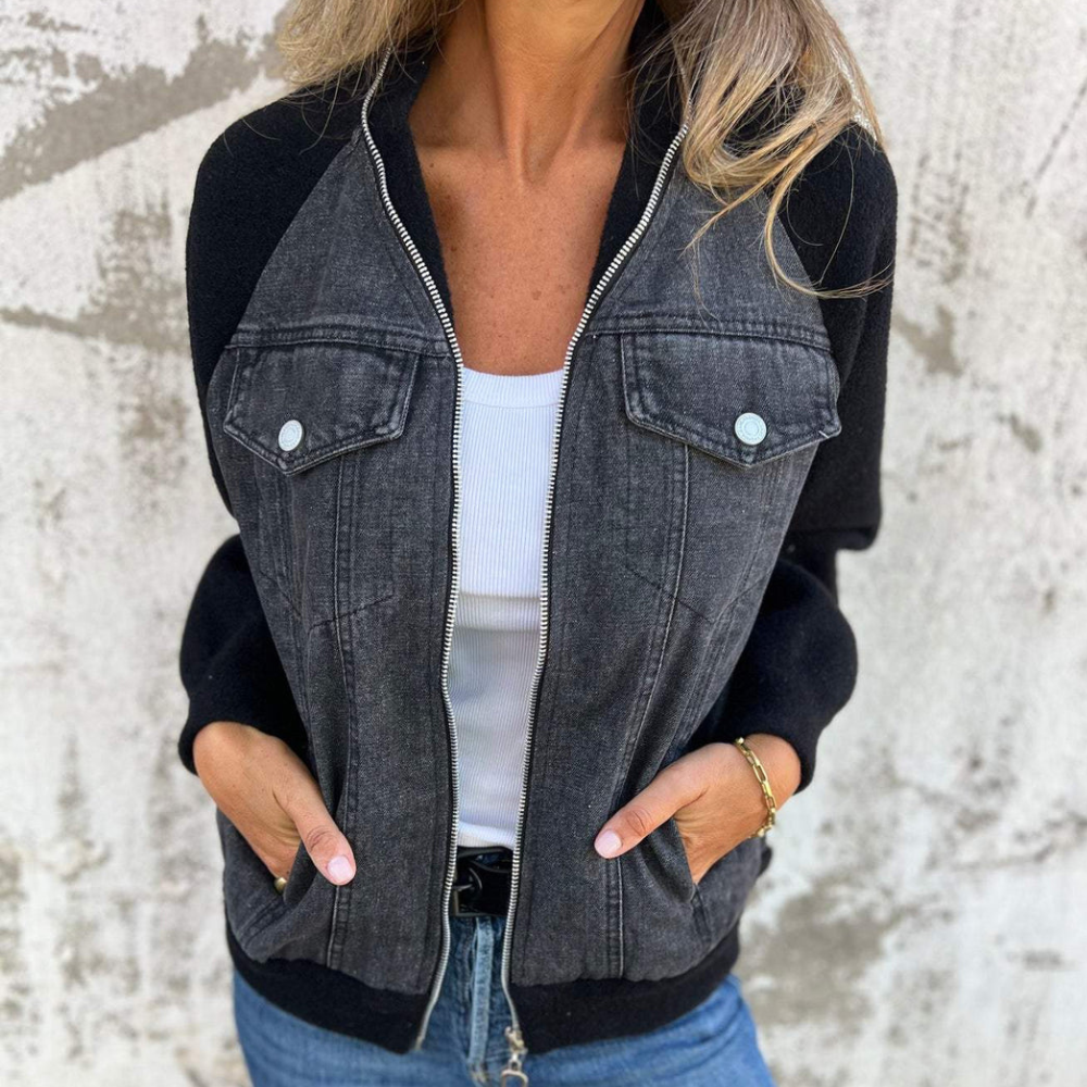 Wilma™ | Jeansjacka med dragkedja