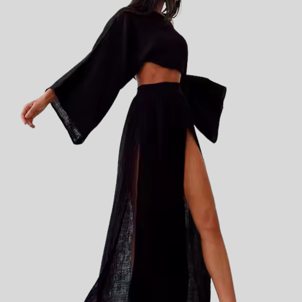 Majken™ | Boho Chic Co-ord Set med Hög Slits