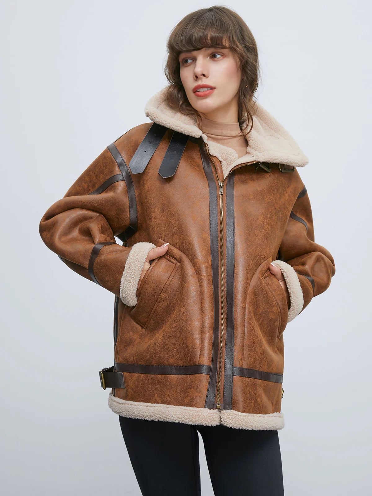 Julia™ | Fodrad Shearlingjacka