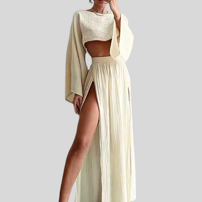 Majken™ | Boho Chic Co-ord Set med Hög Slits