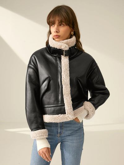 Evelin™ | Shearlingjacka med sherpa-foder
