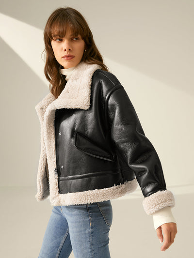 Evelin™ | Shearlingjacka med sherpa-foder
