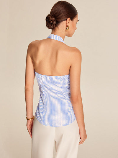 Anna™ | Randig Halterneck Blus