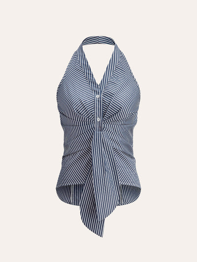 Anna™ | Randig Halterneck Blus