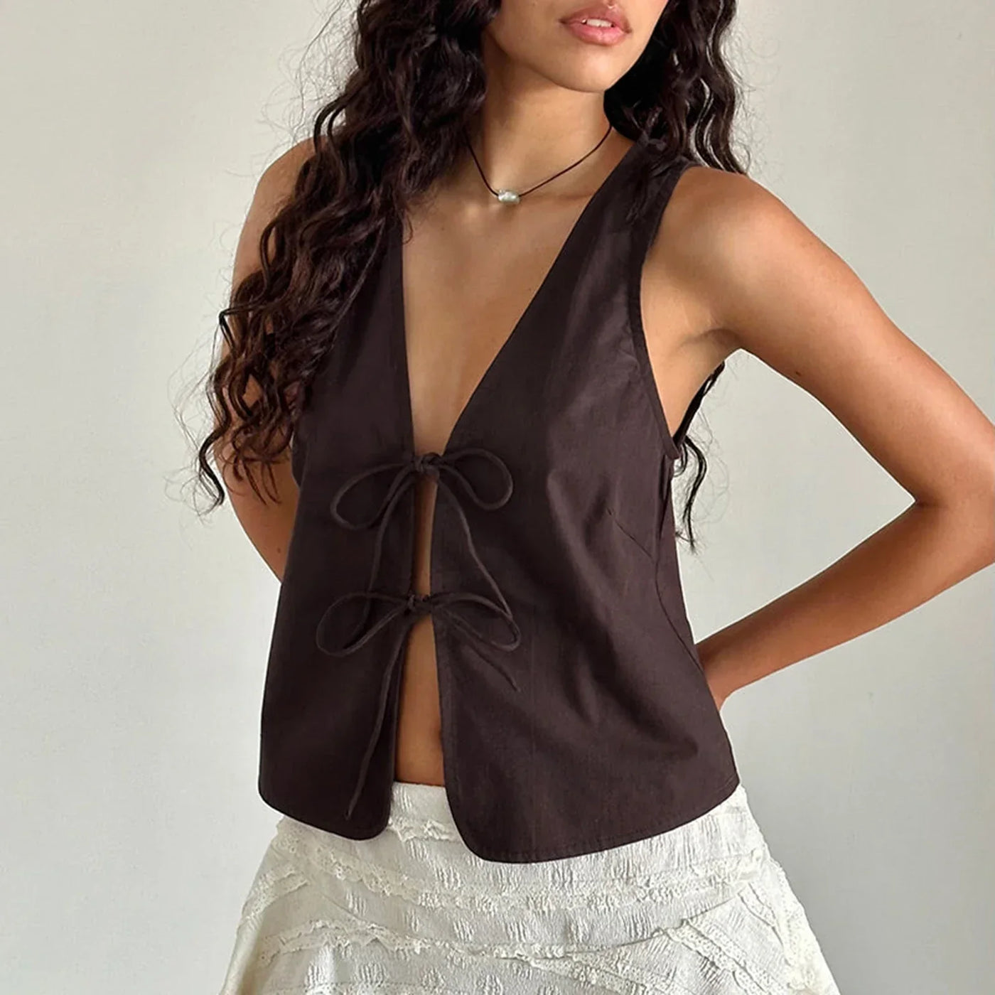 Joline™ | Elegant Crop Top med knytning