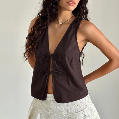 Joline™ | Elegant Crop Top med knytning