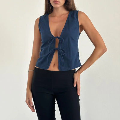 Joline™ | Elegant Crop Top med knytning