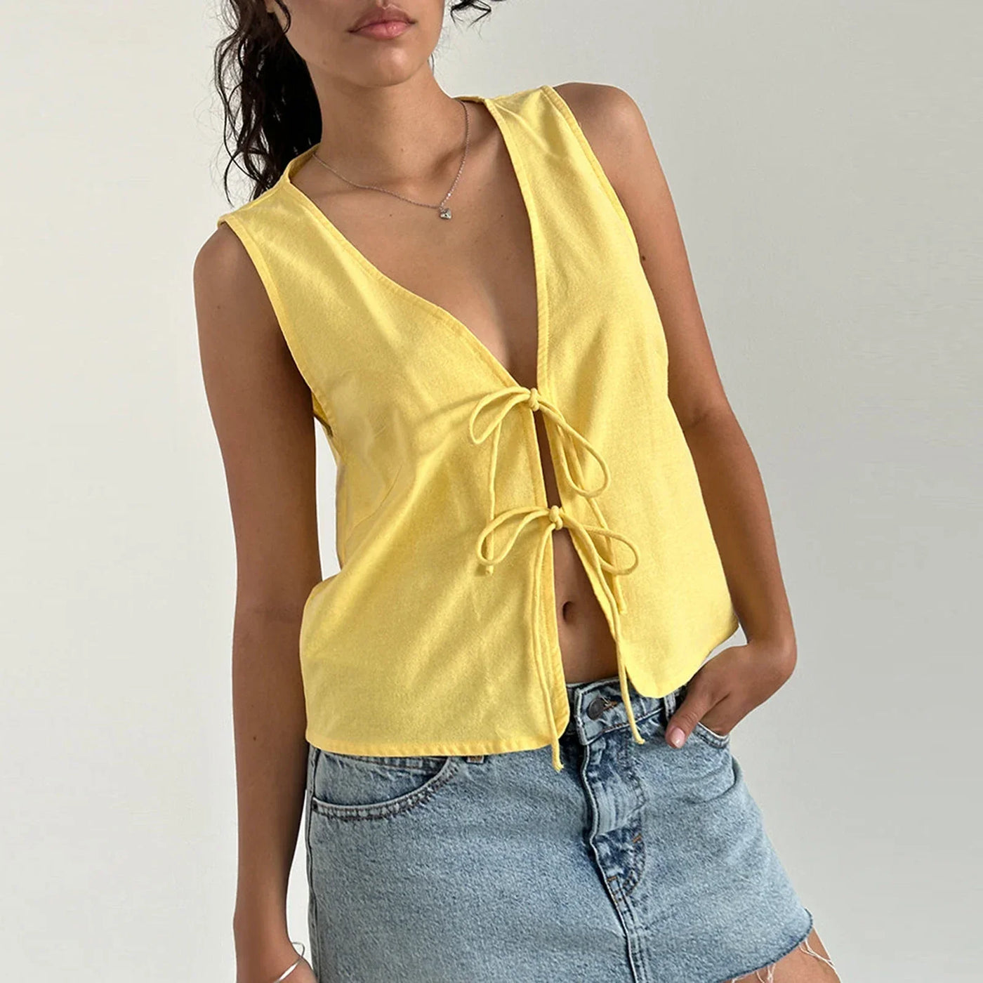 Joline™ | Elegant Crop Top med knytning