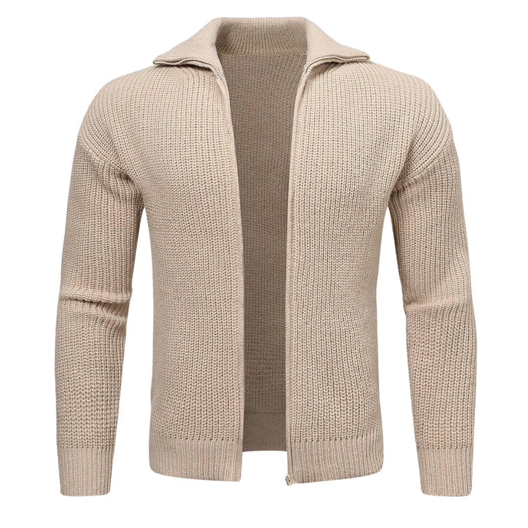 Stefan™ | Stickad cardigan med dragkedja