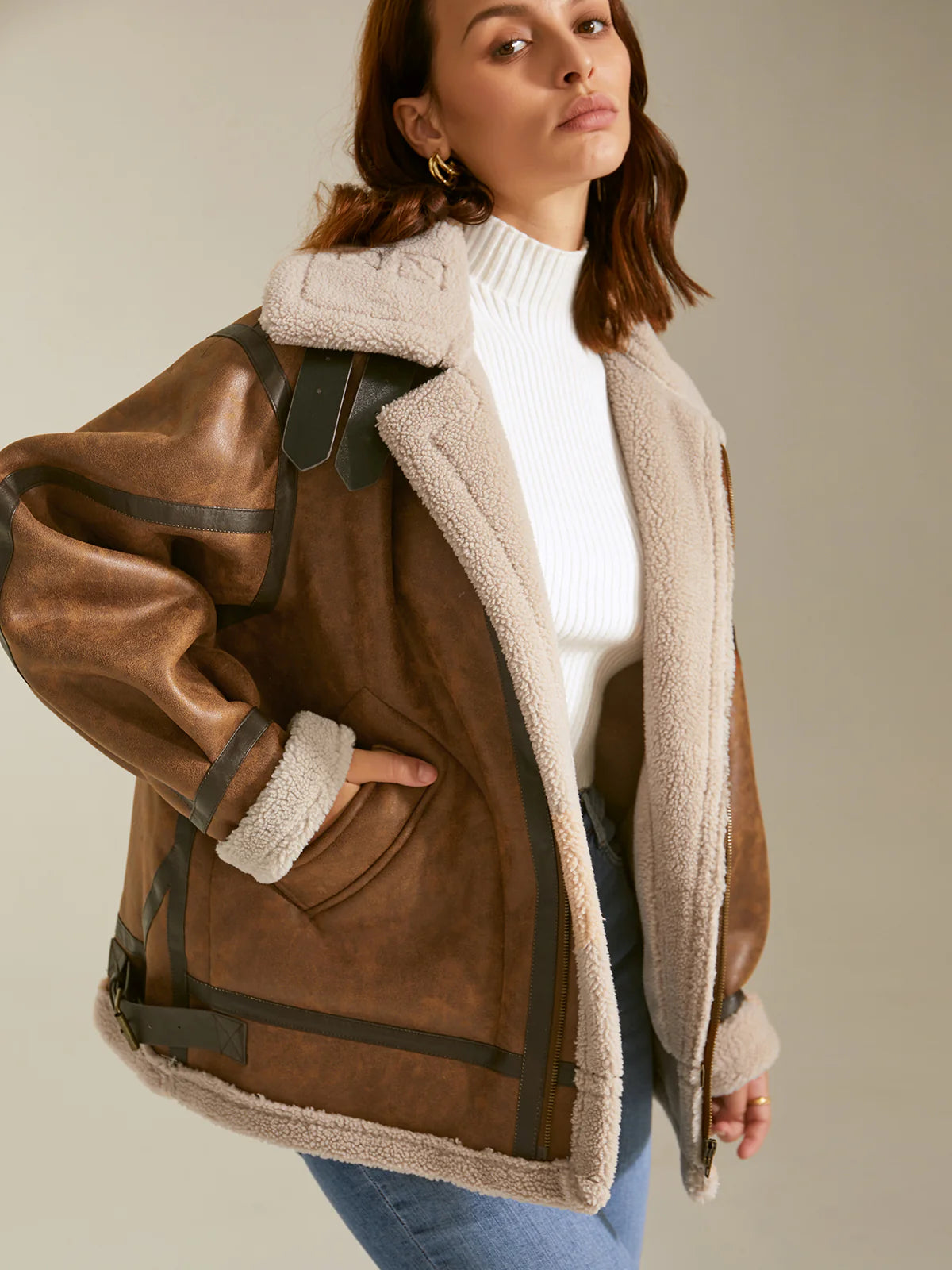 Julia™ | Fodrad Shearlingjacka