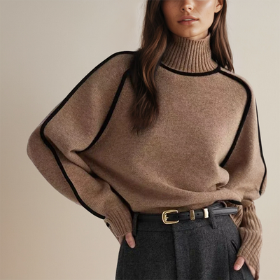 Alexandra™ | Mysig Stickad Polotröja
