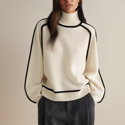 Alexandra™ | Mysig Stickad Polotröja