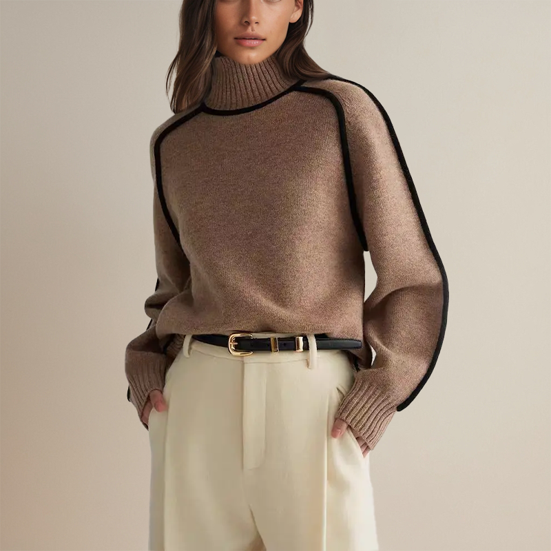 Alexandra™ | Mysig Stickad Polotröja