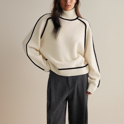 Alexandra™ | Mysig Stickad Polotröja