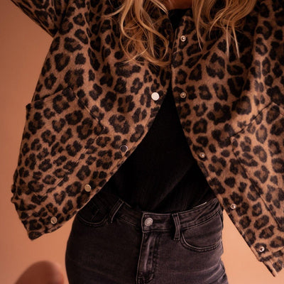 Ingrid™ | Mysig Statementkappa med Leopardmönster