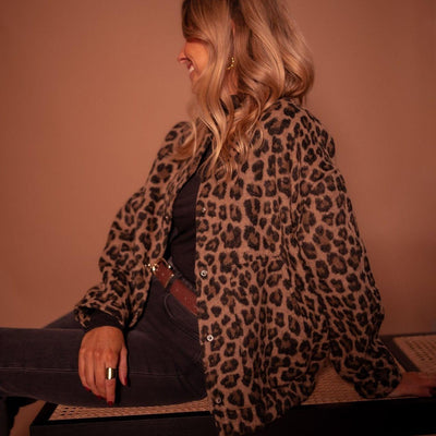 Ingrid™ | Mysig Statementkappa med Leopardmönster